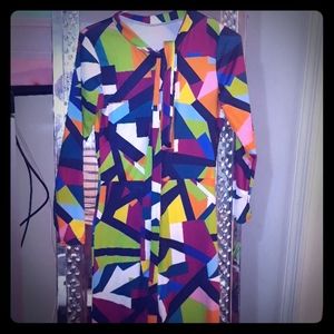 Multi-Color zipper V-neck Jumpsuit